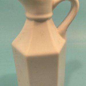 White Ceramic Cruet Vinegar Oil Vintage Pottery China Pourer Pitcher Xcell